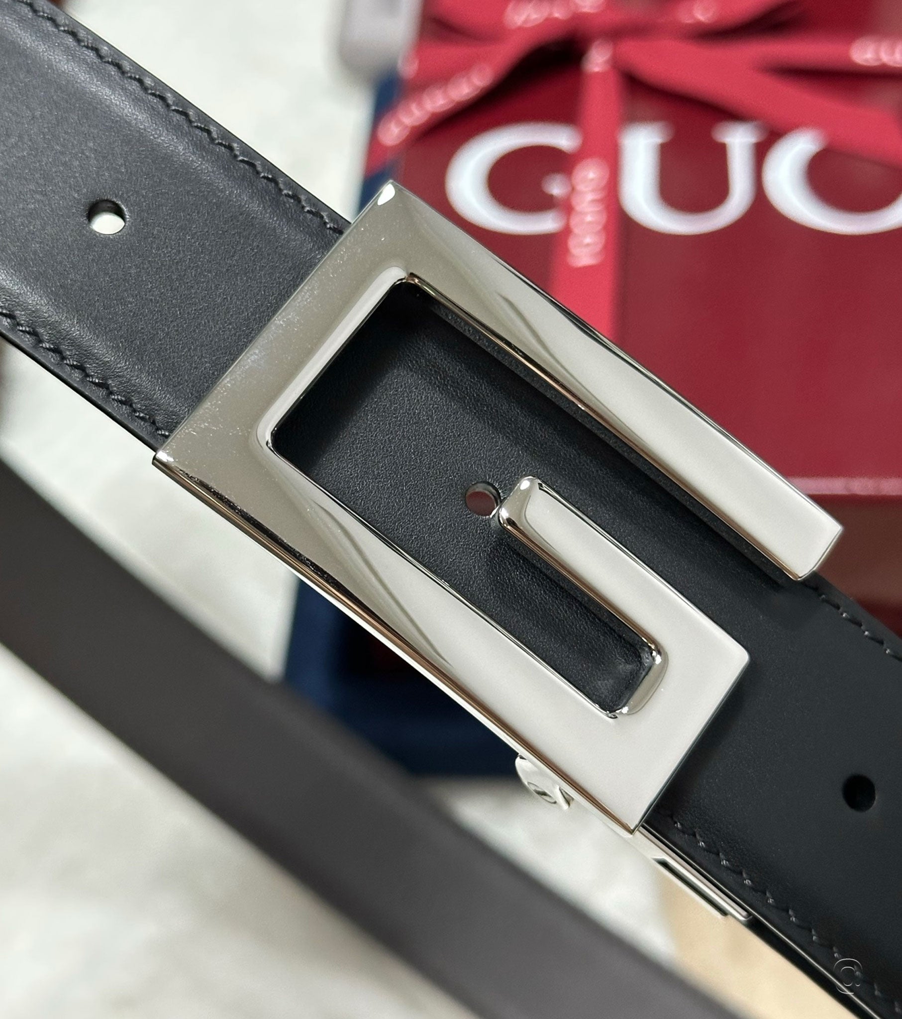 Belt with Square G buckle