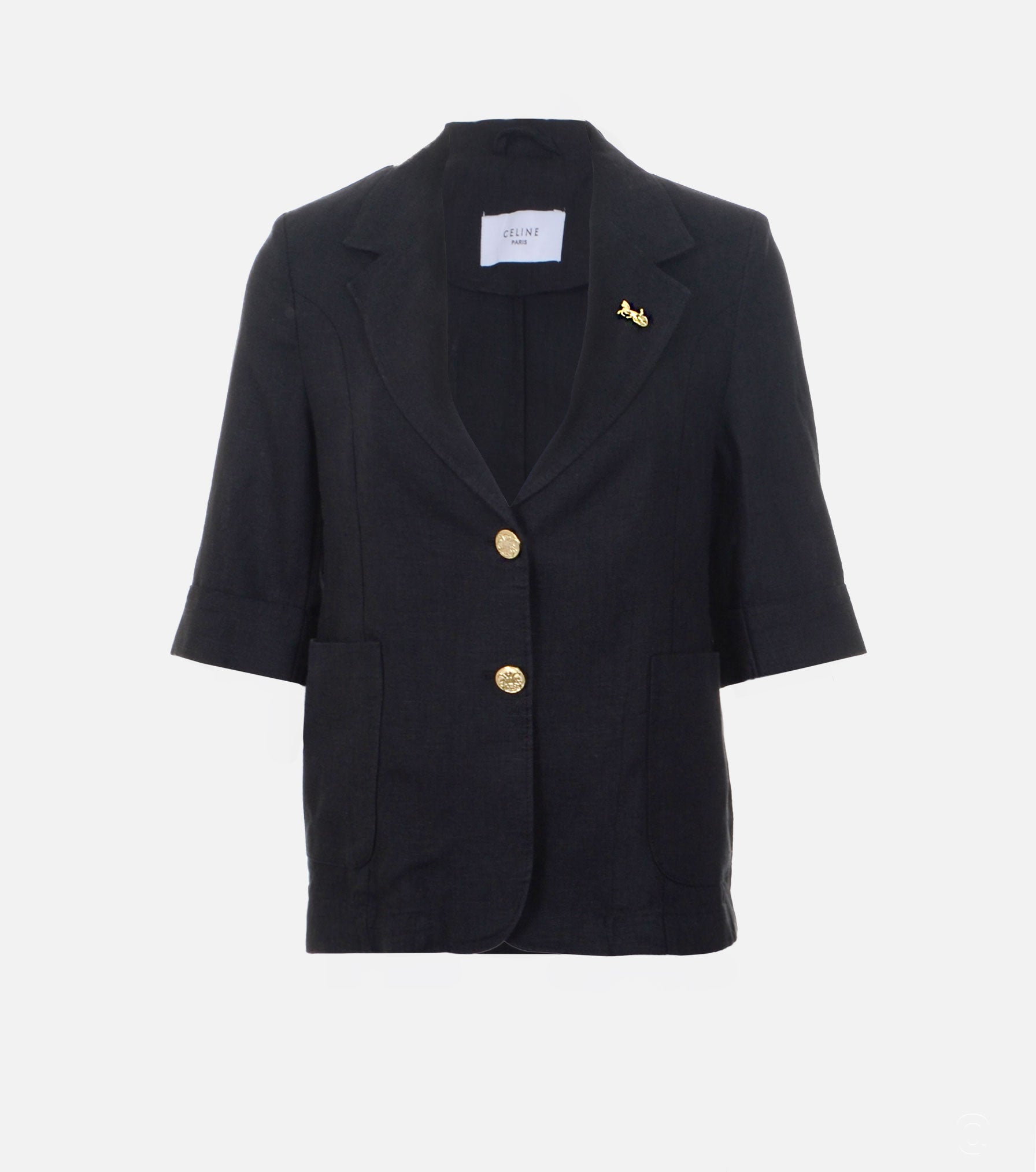 Women's Linen Blazer with Short Sleeves