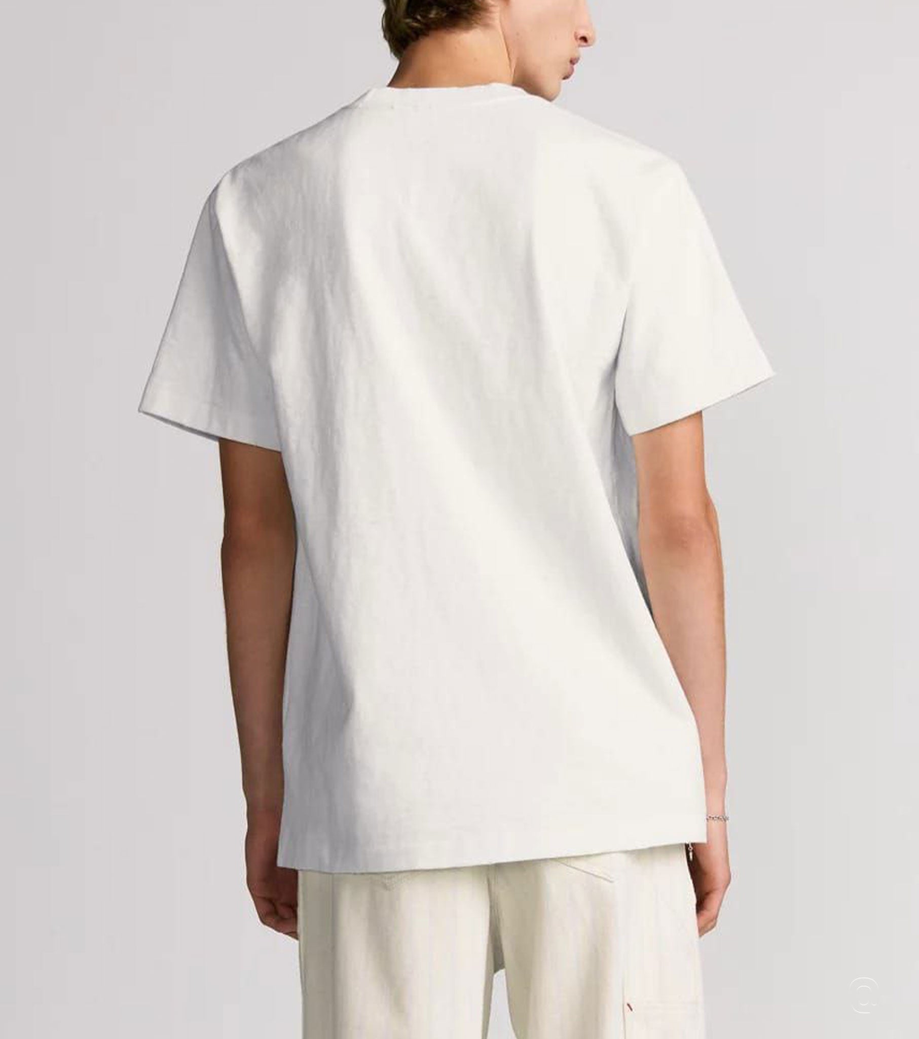 Back of model wear Hylton Nel t-shirt in white - Nixxy Shop