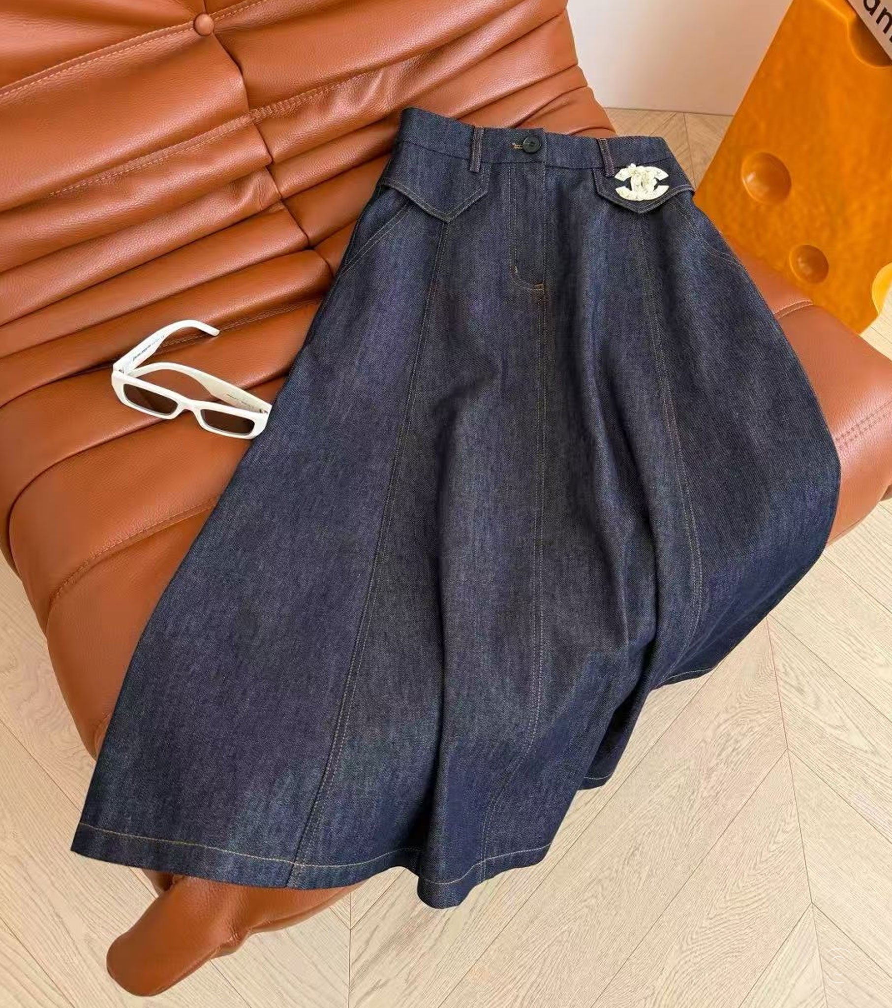 Long Denim Skirt