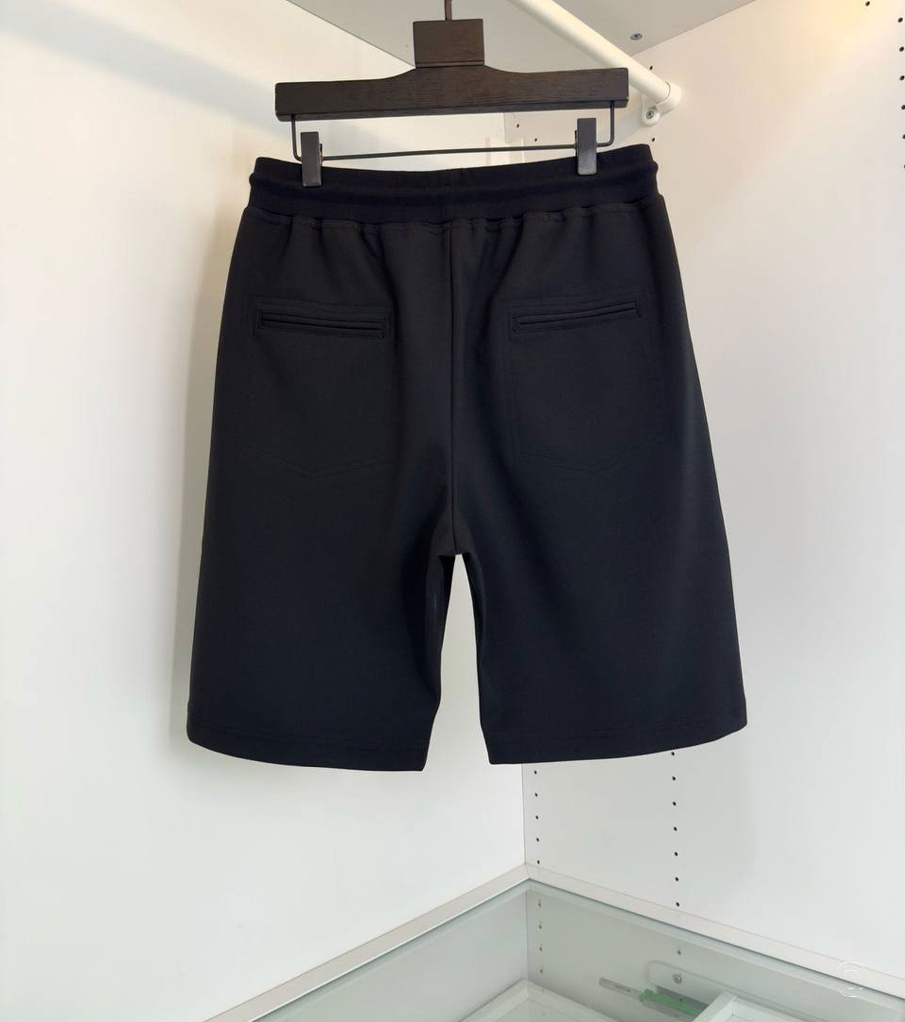 Techno cotton French terry shorts with piping