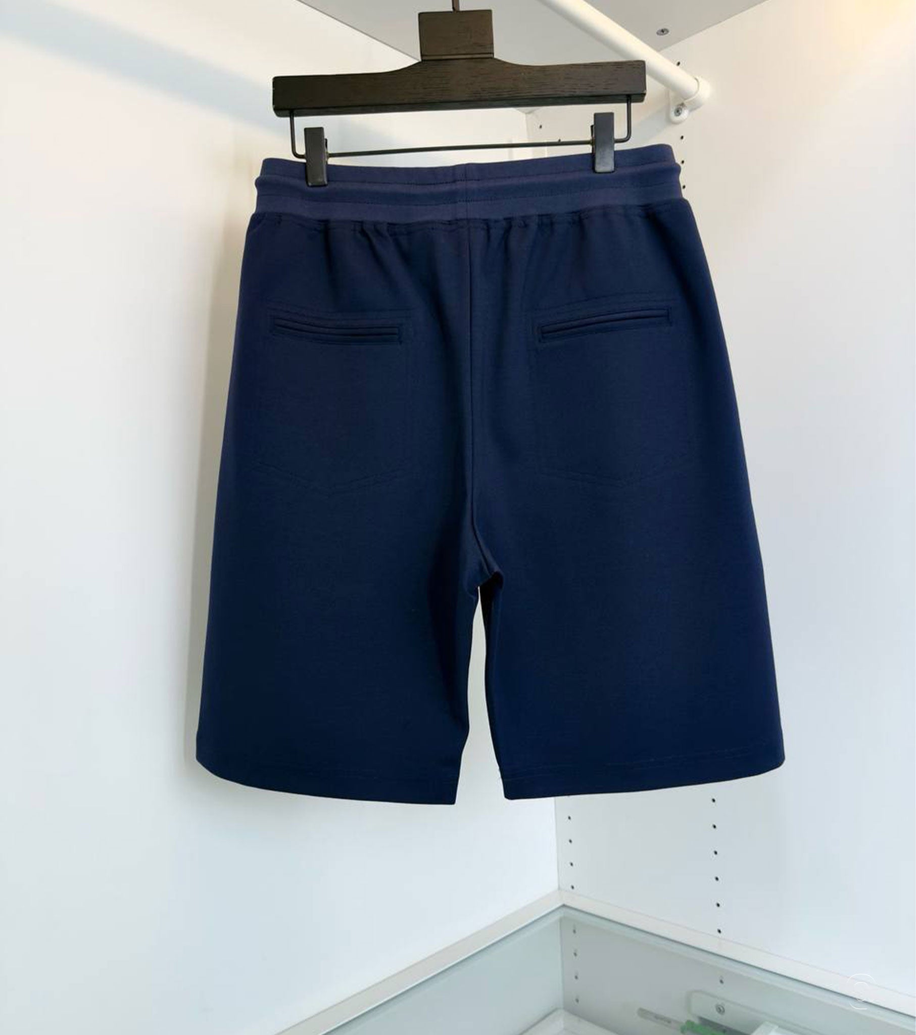 Techno cotton French terry shorts with piping