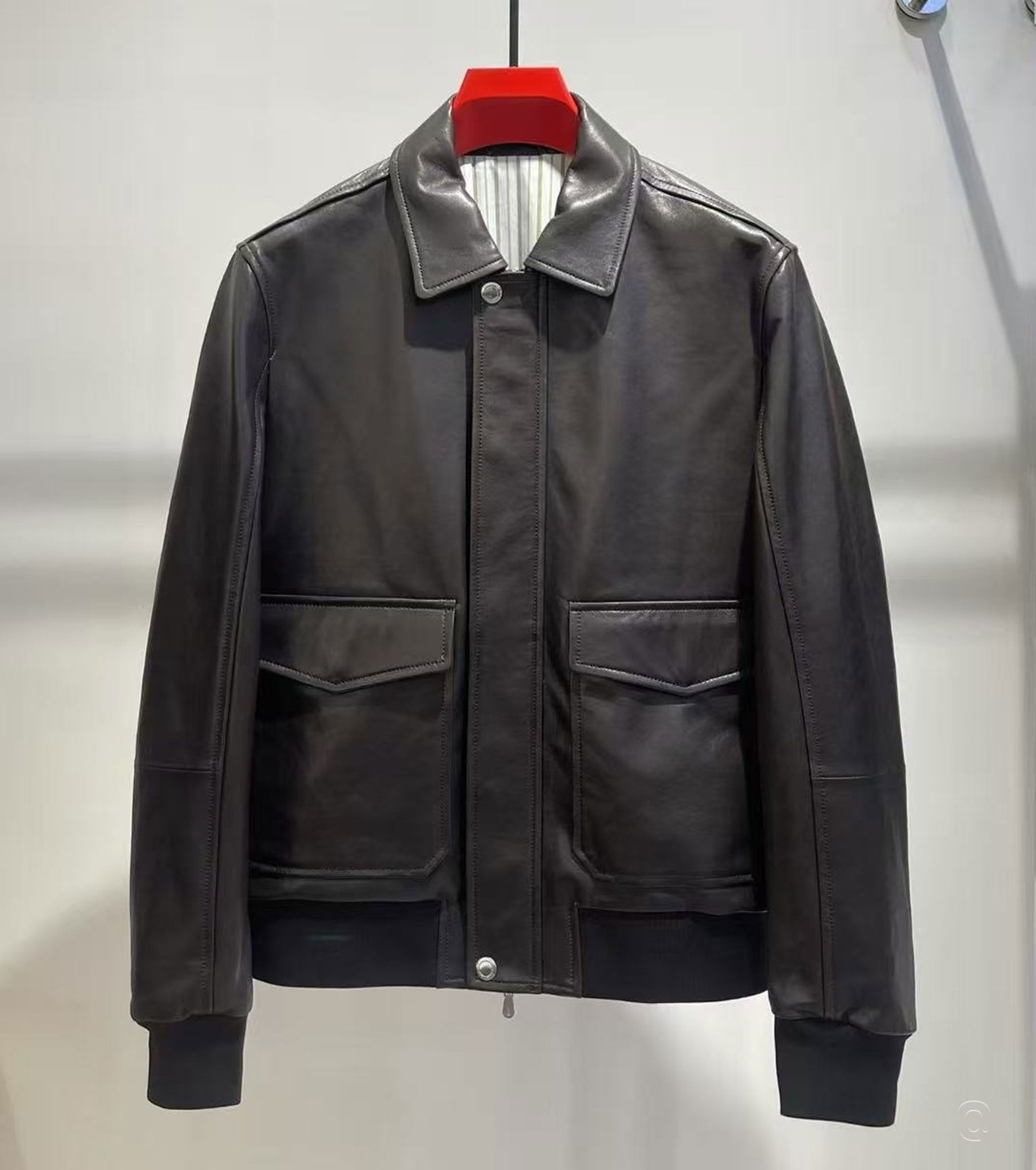 Men Leather Bomber