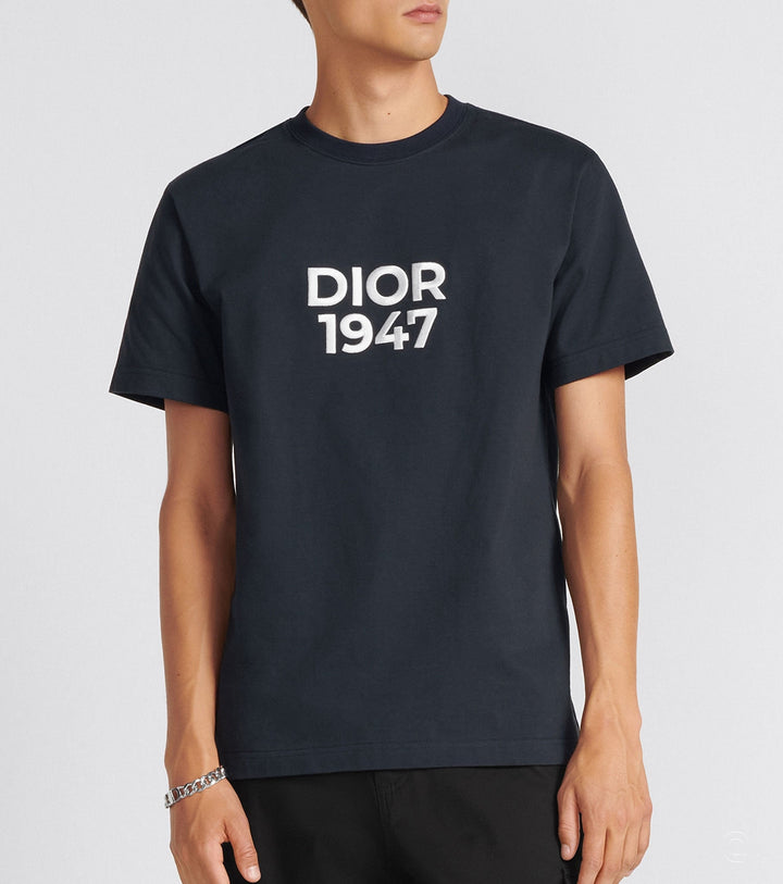 Model wear 1947 embroidered t-shirt - Nixxy Shop