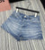 Printed Washed Denim Shorts