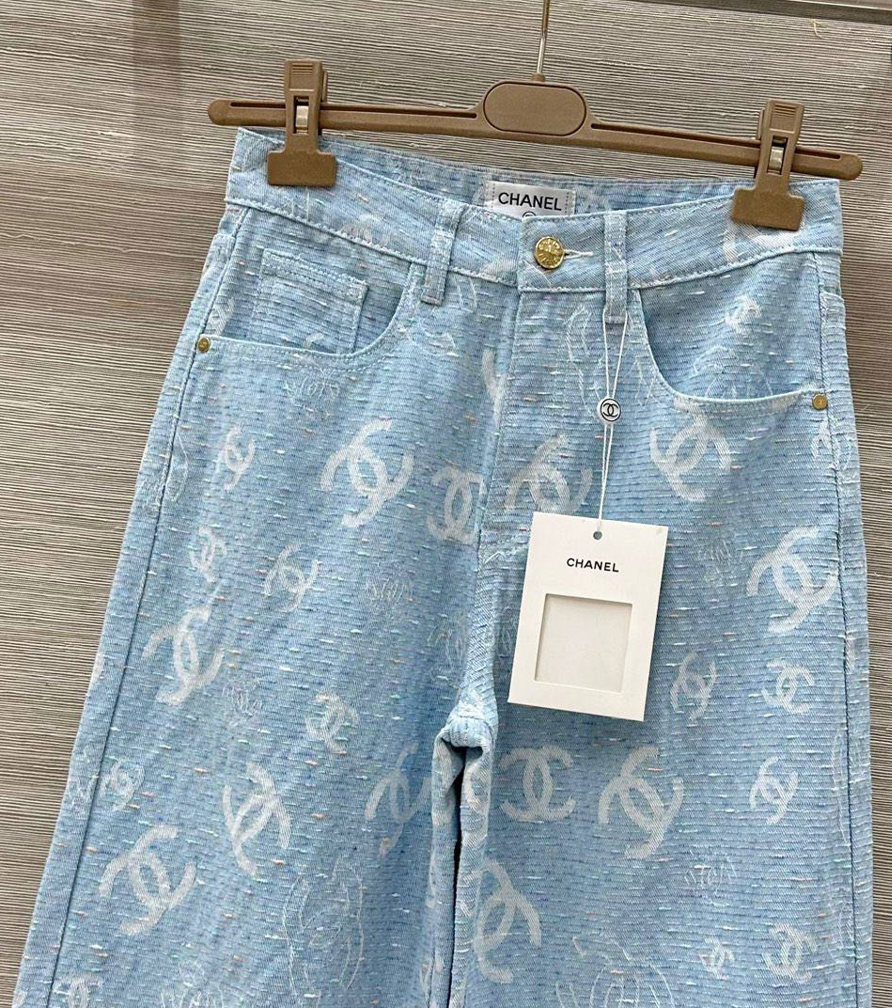 Printed Washed Denim
