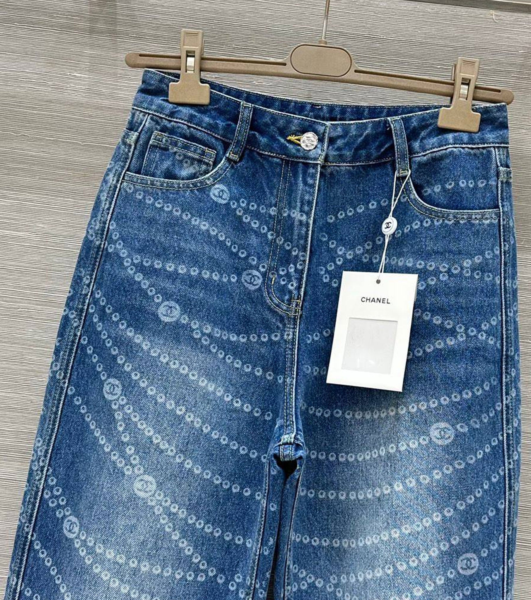 Printed Washed Denim