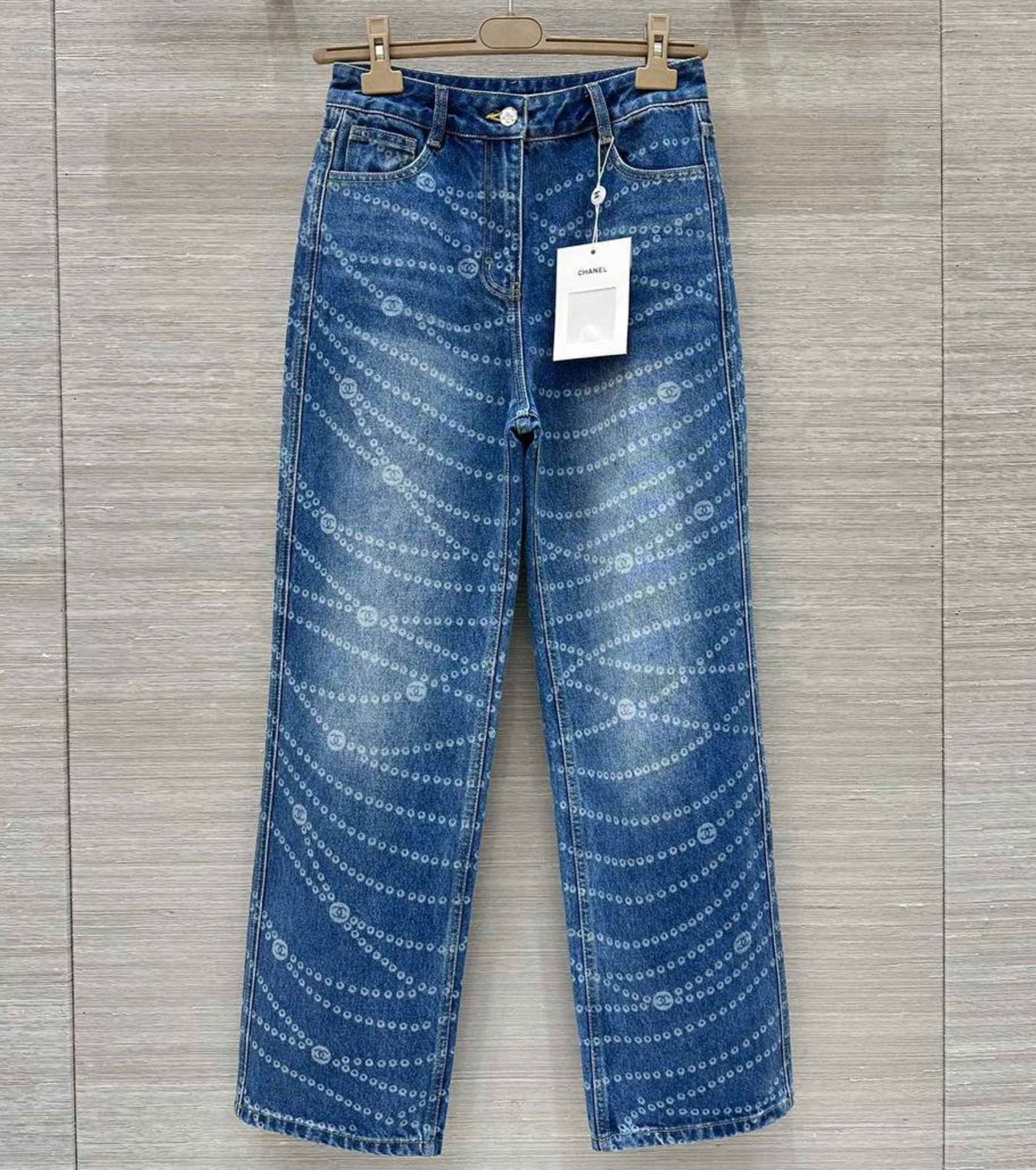 Printed Washed Denim