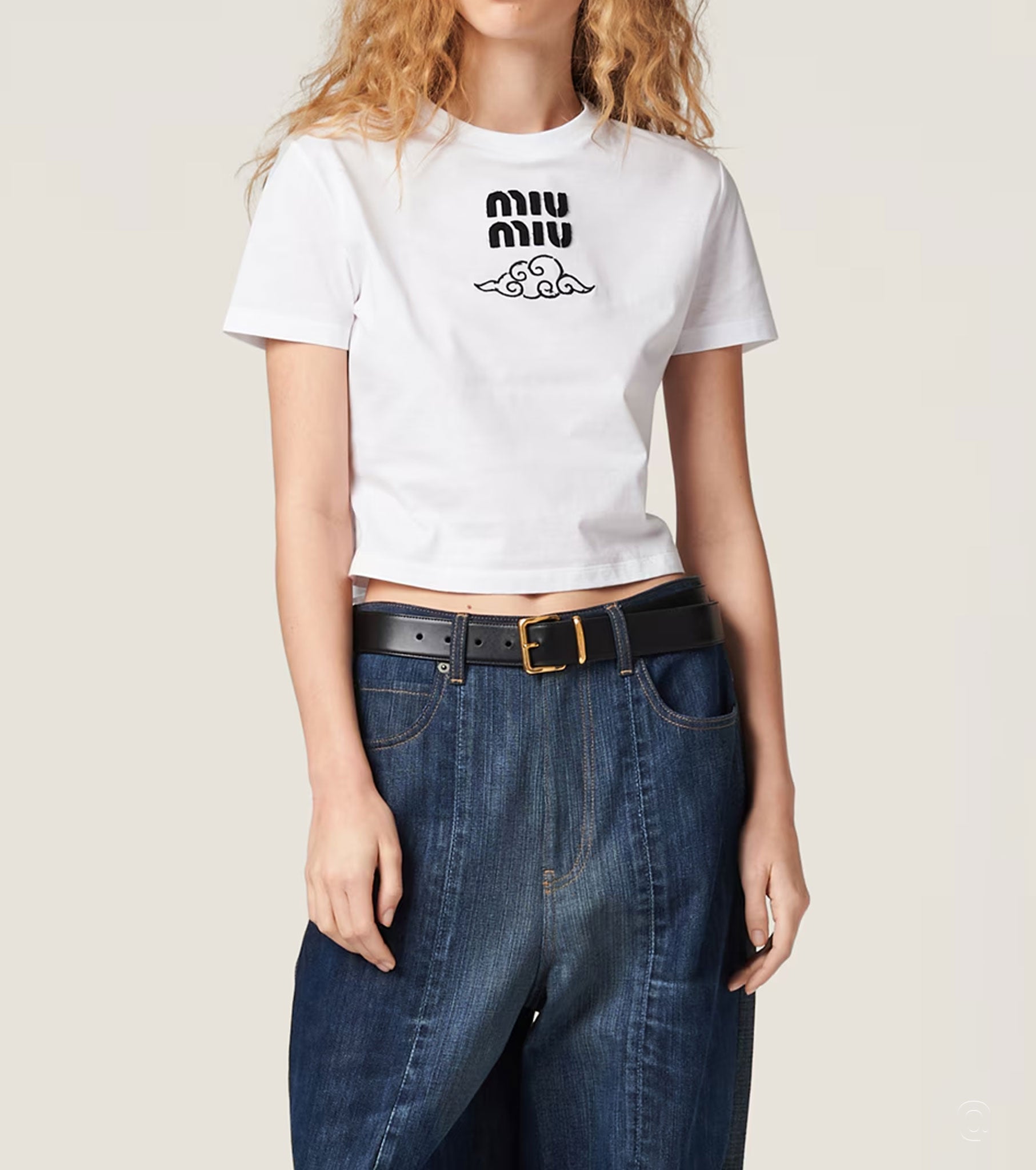 Cloud Logo Cropped T-shirt MIU5007